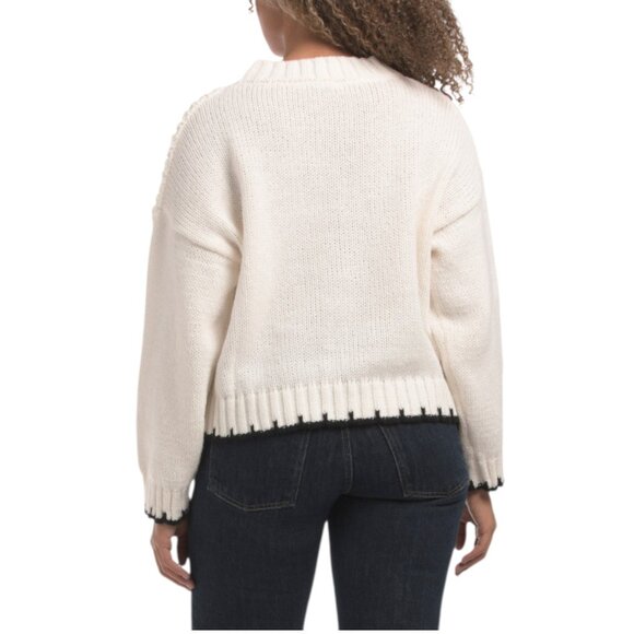MOON RIVER Cream Cable Knit Sweater - Picture 2 of 2
